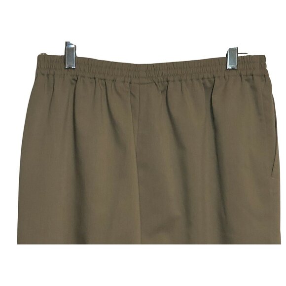 Koret Brown Pull On Elastic Waist Polyester Dress Pants Women’s Size 8 - Picture 3 of 5